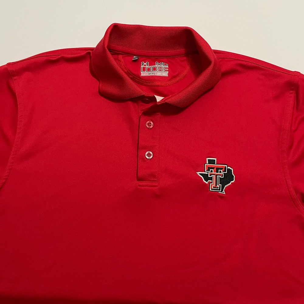 Under Armour Heat Gear Loose Fit Performance Polo Texas Tech Lone Star Medium